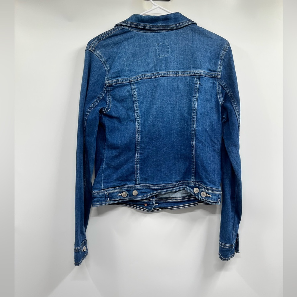 Old Navy Jean Jacket Women S Denim Blue Long Sleeve Button Collard - Picture 6 of 8